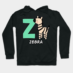 Zebra Alphabet Z funny Hoodie